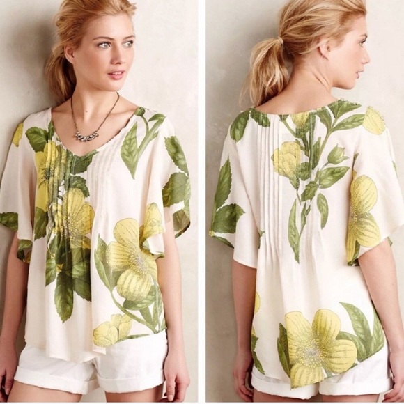 Anthropologie Tops - Anthropologie Maeve Maya yellow floral blouse